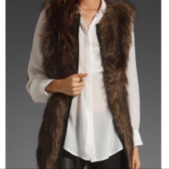 Sanctuary/ Brown Furry Vest - Picture 1 of 10